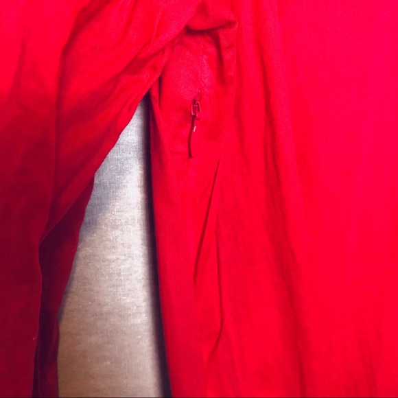 Tory Burch Raspberry Red & Cream Cotton Tunic M - Picture 9 of 12